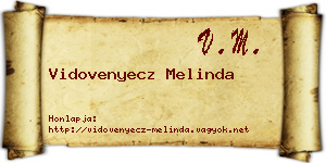 Vidovenyecz Melinda névjegykártya