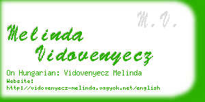 melinda vidovenyecz business card